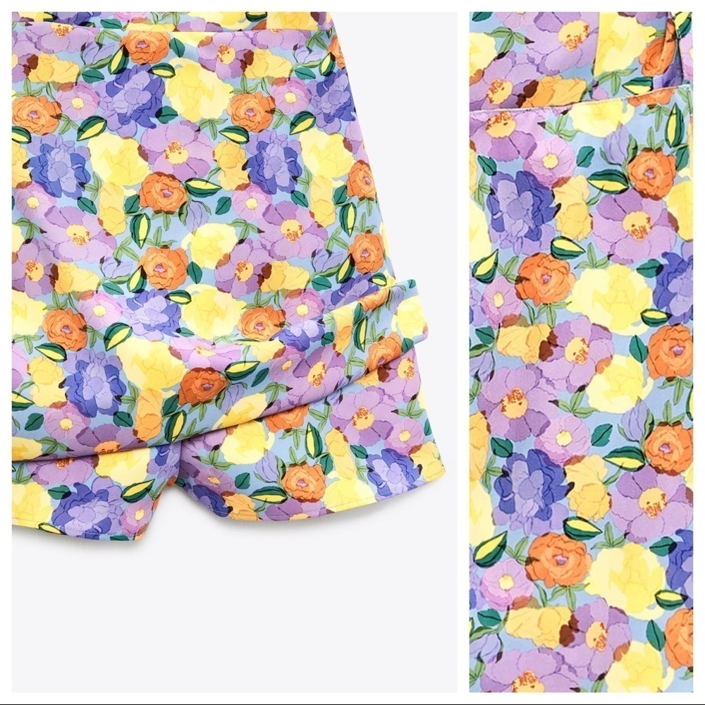 🌹NWT. Zara Floral Print Mini Dress. Size S. - Picture 9 of 12